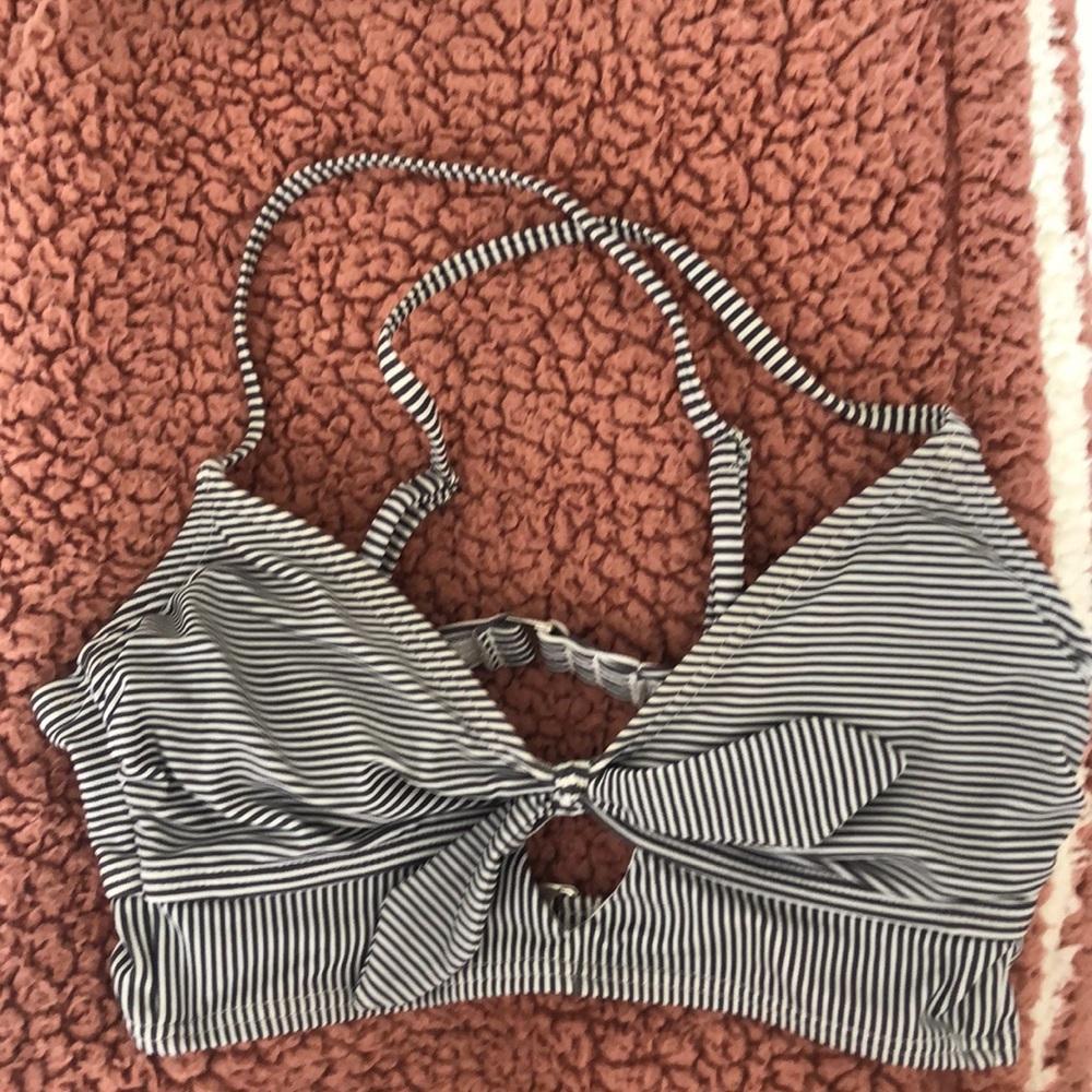 Target Striped Tie Front Bikini Top